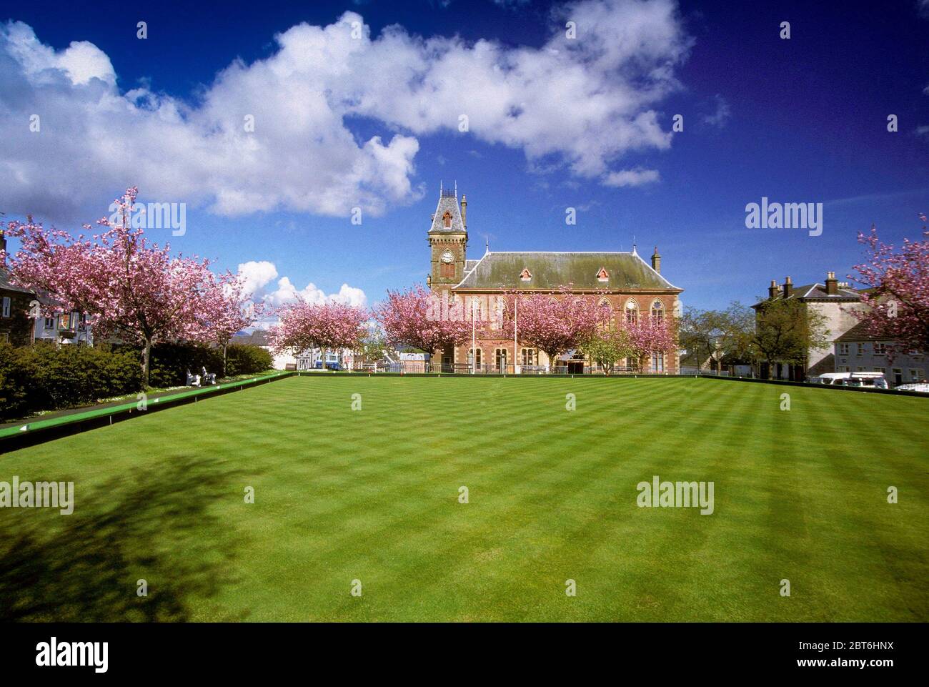 Wigtown County Buildings and Bowling Green, Machars of Wigtownshire Stock Photo