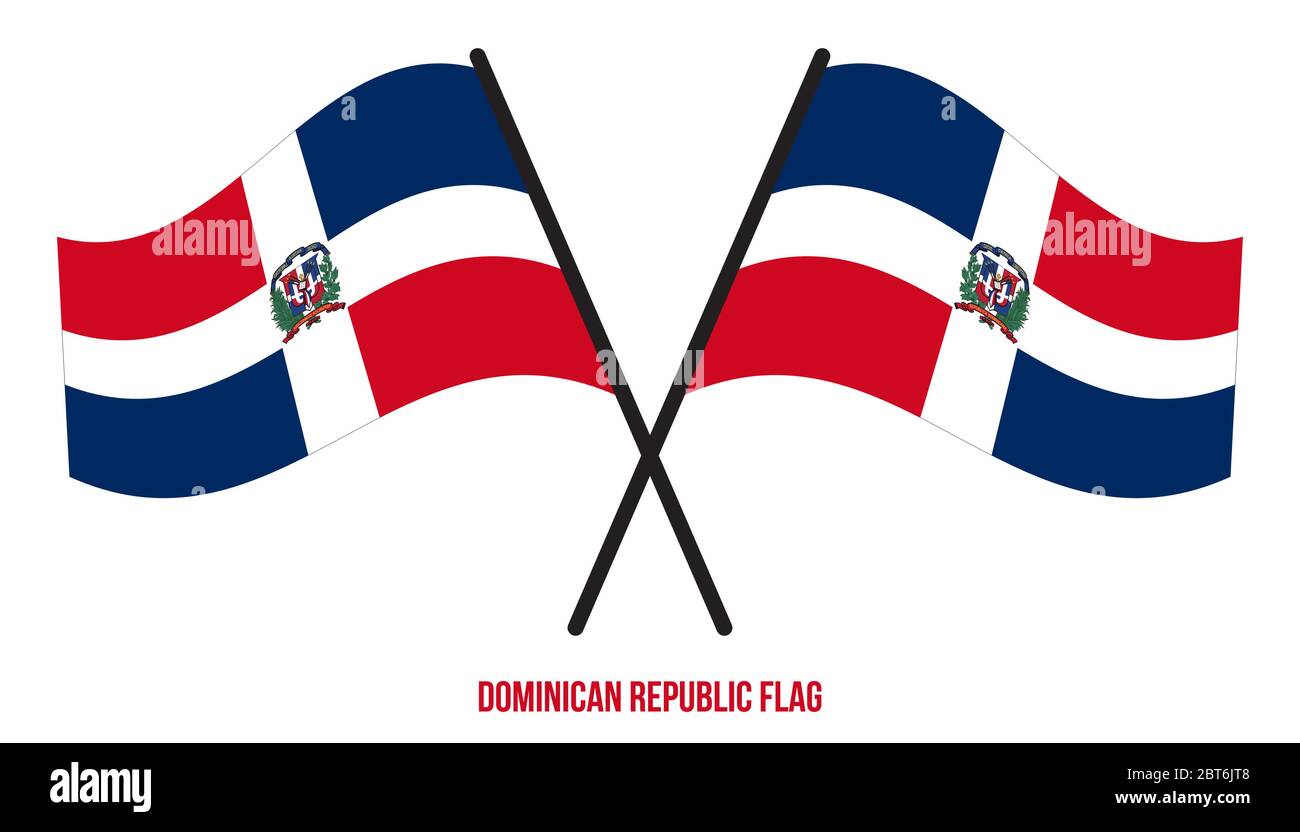 Dominican Republic Flag Waving Vector Illustration on White Background