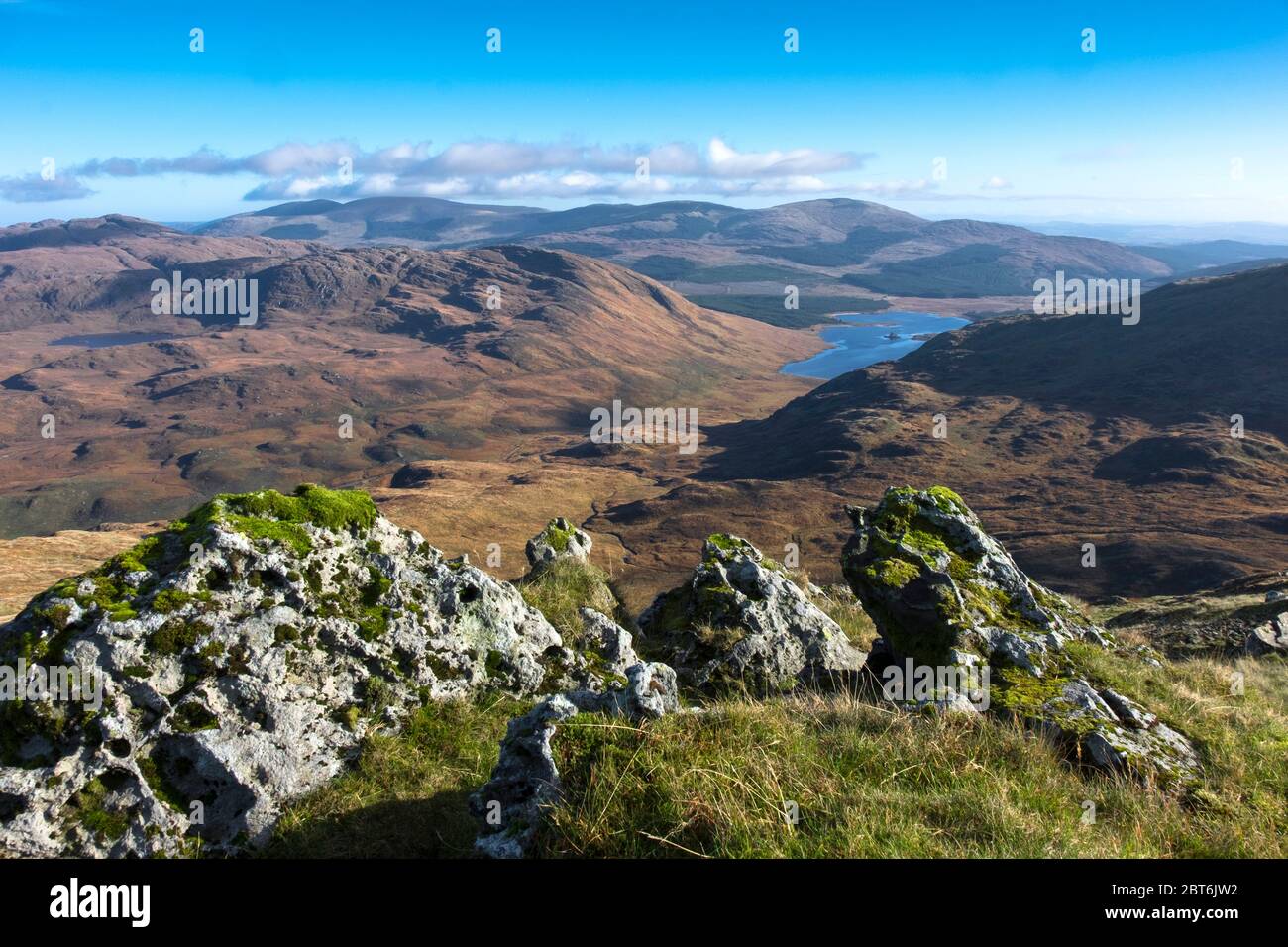 View of Loch Dee from White Hill, Curlywee, Galloway Forest Park Stock Photo