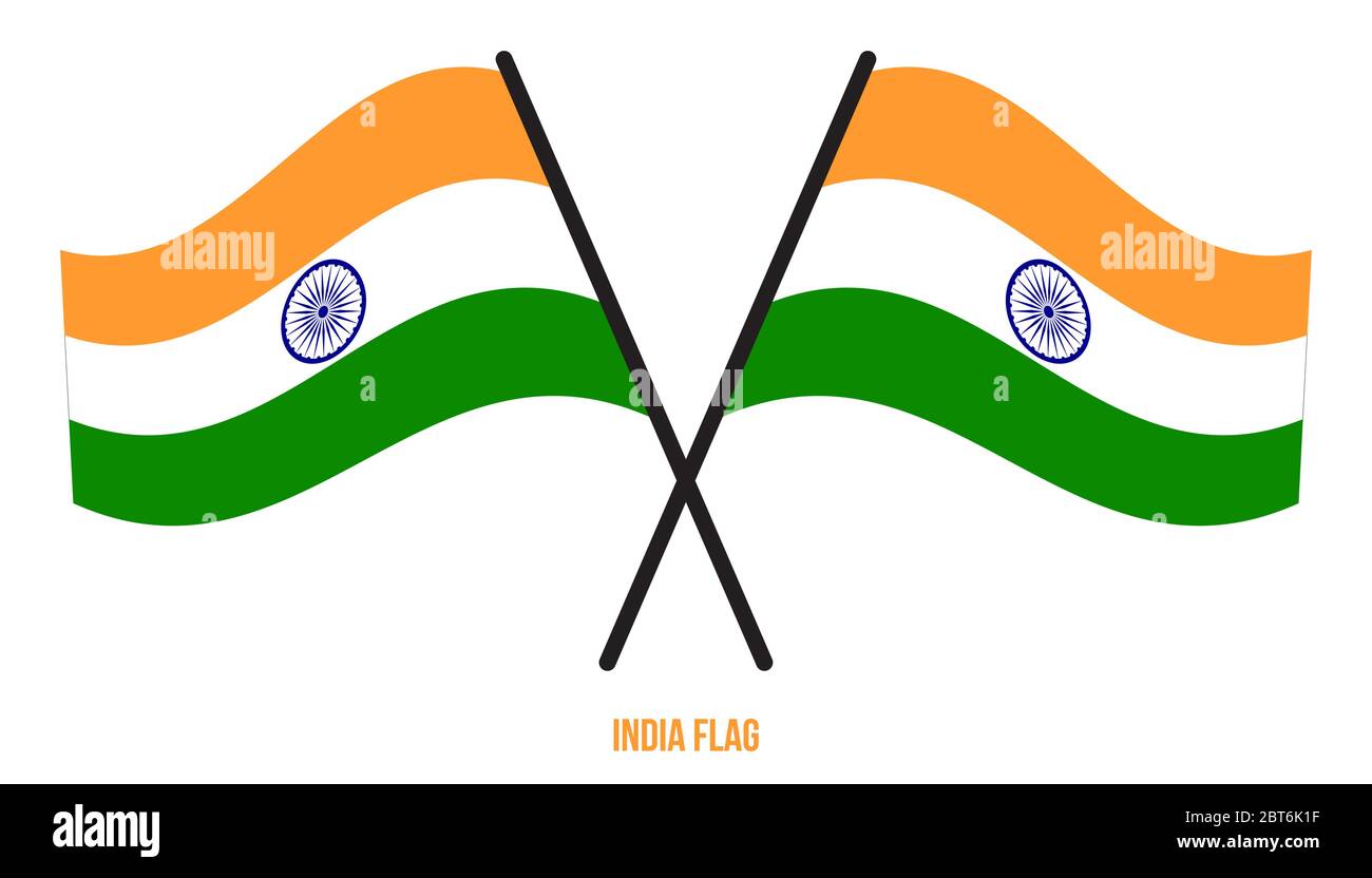 India Flag Waving Vector Illustration on White Background. India ...