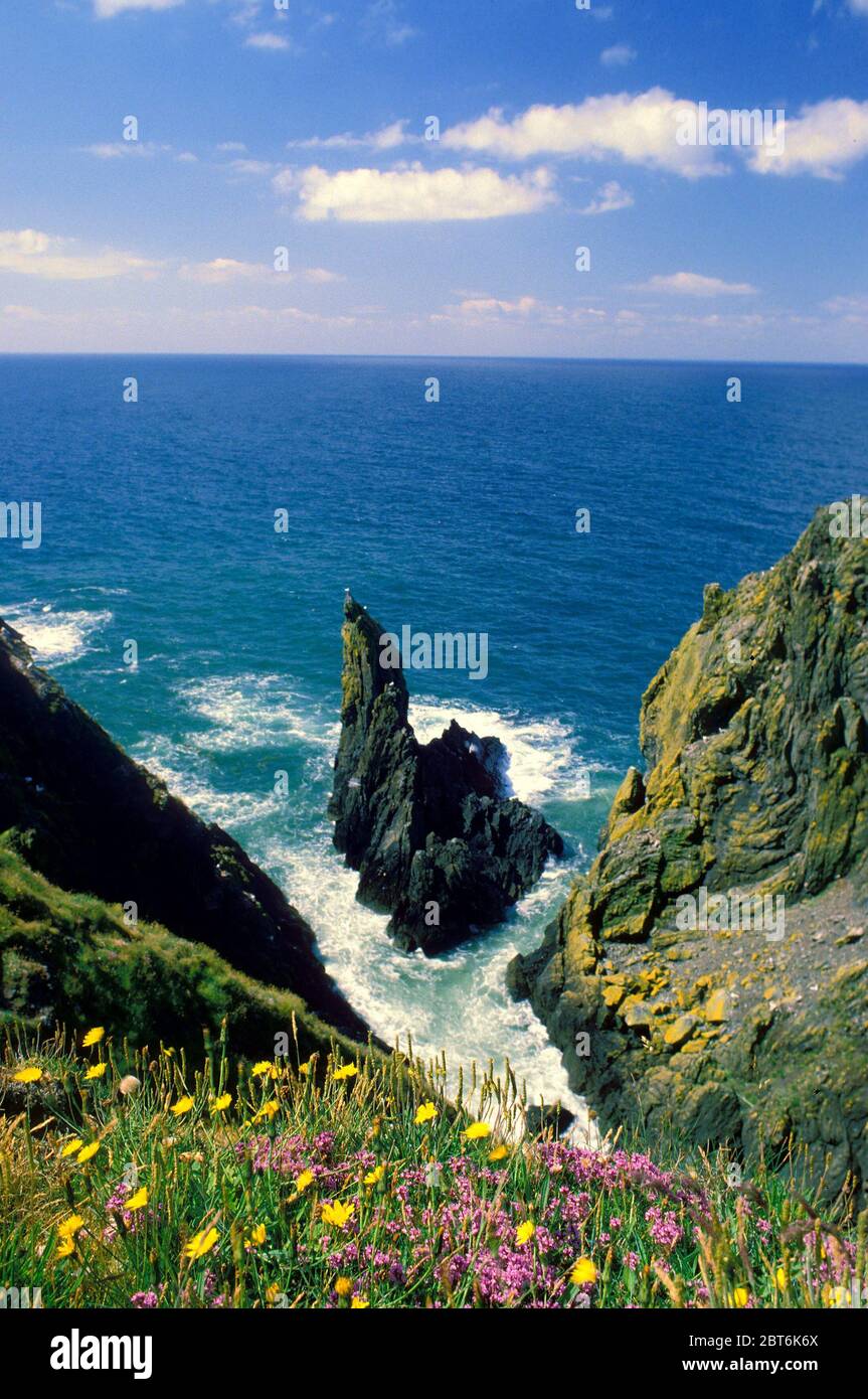 Portpatrick path at Witches Rock, Southern upland Way, Rhinns of ...