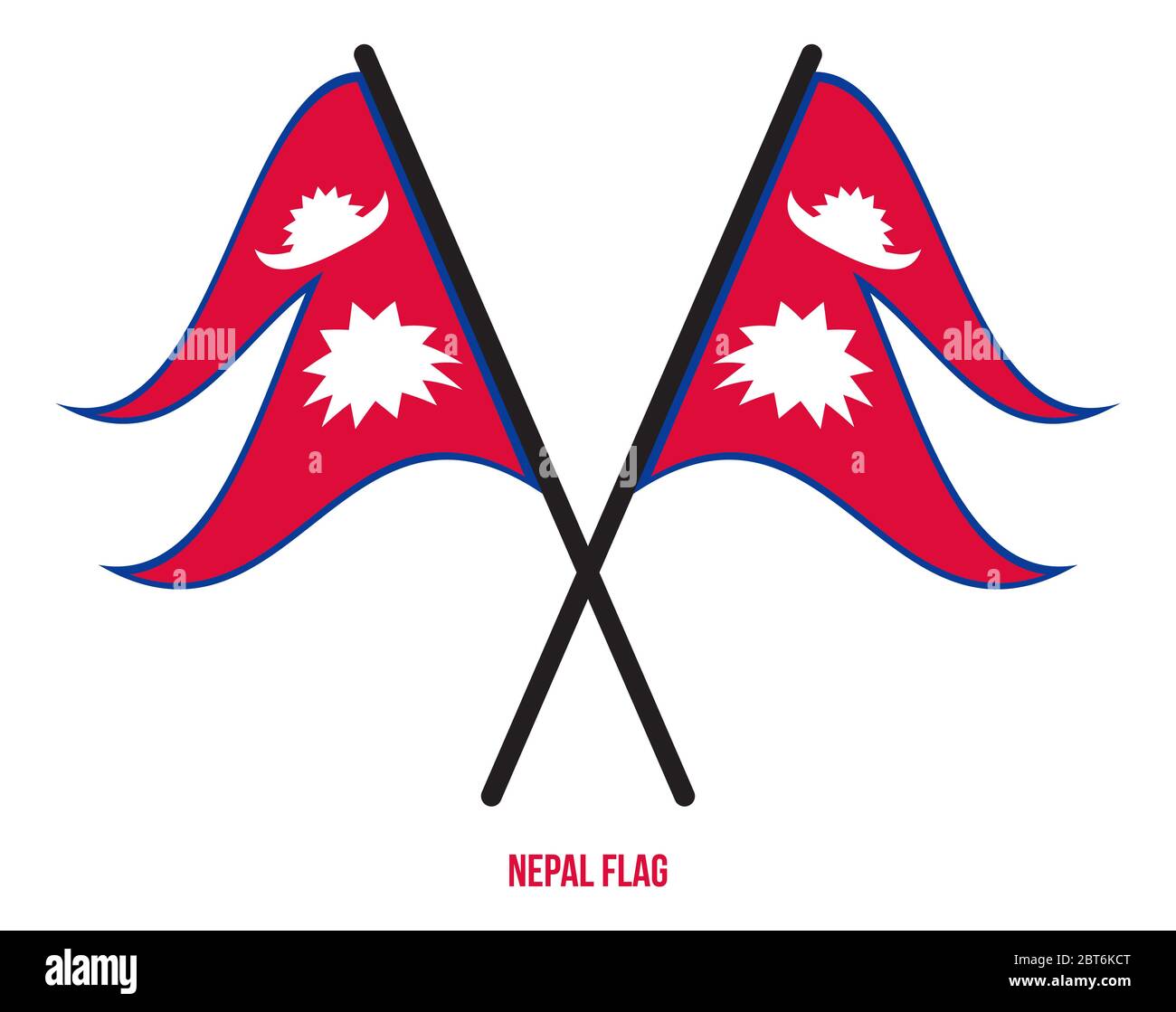Nepal Flag Waving Vector Illustration on White Background. Nepal