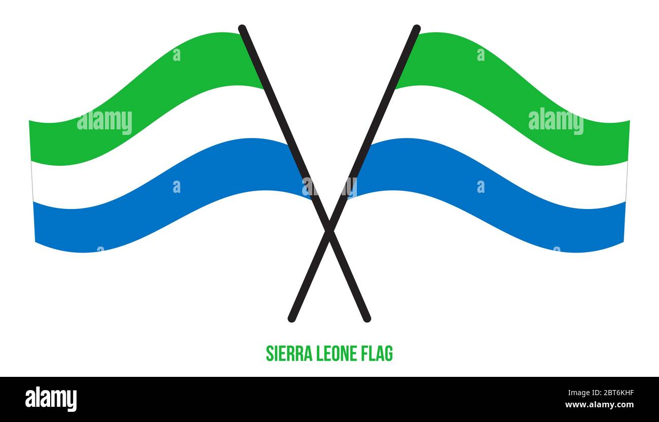 Sierra Leone Flag Waving Vector Illustration on White Background ...