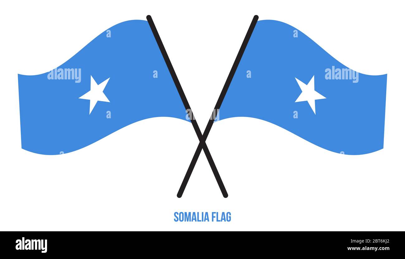 Somalia Flag Waving Vector Illustration on White Background. Somalia