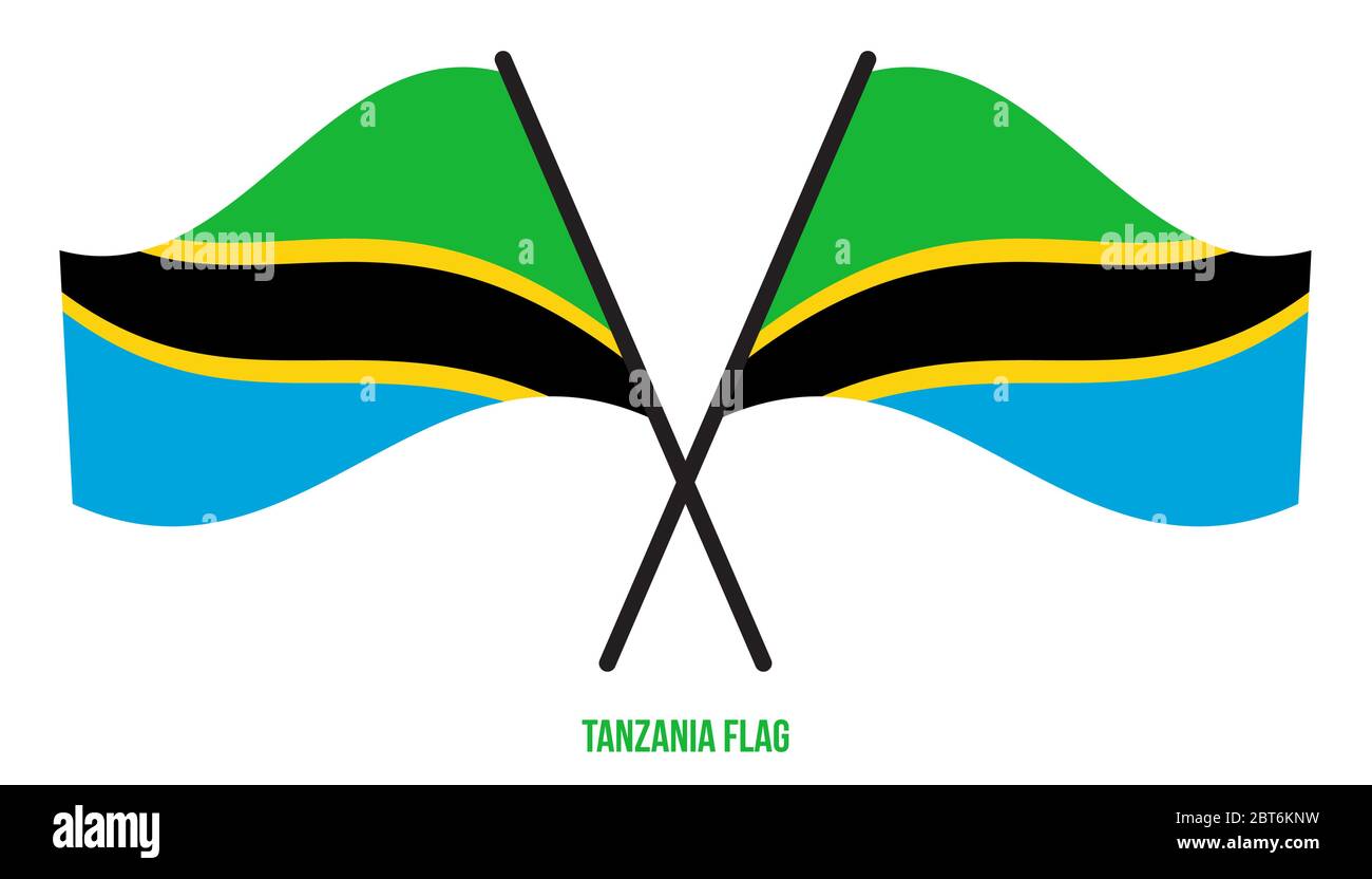 Tanzania Flag Waving Vector Illustration on White Background. Tanzania ...