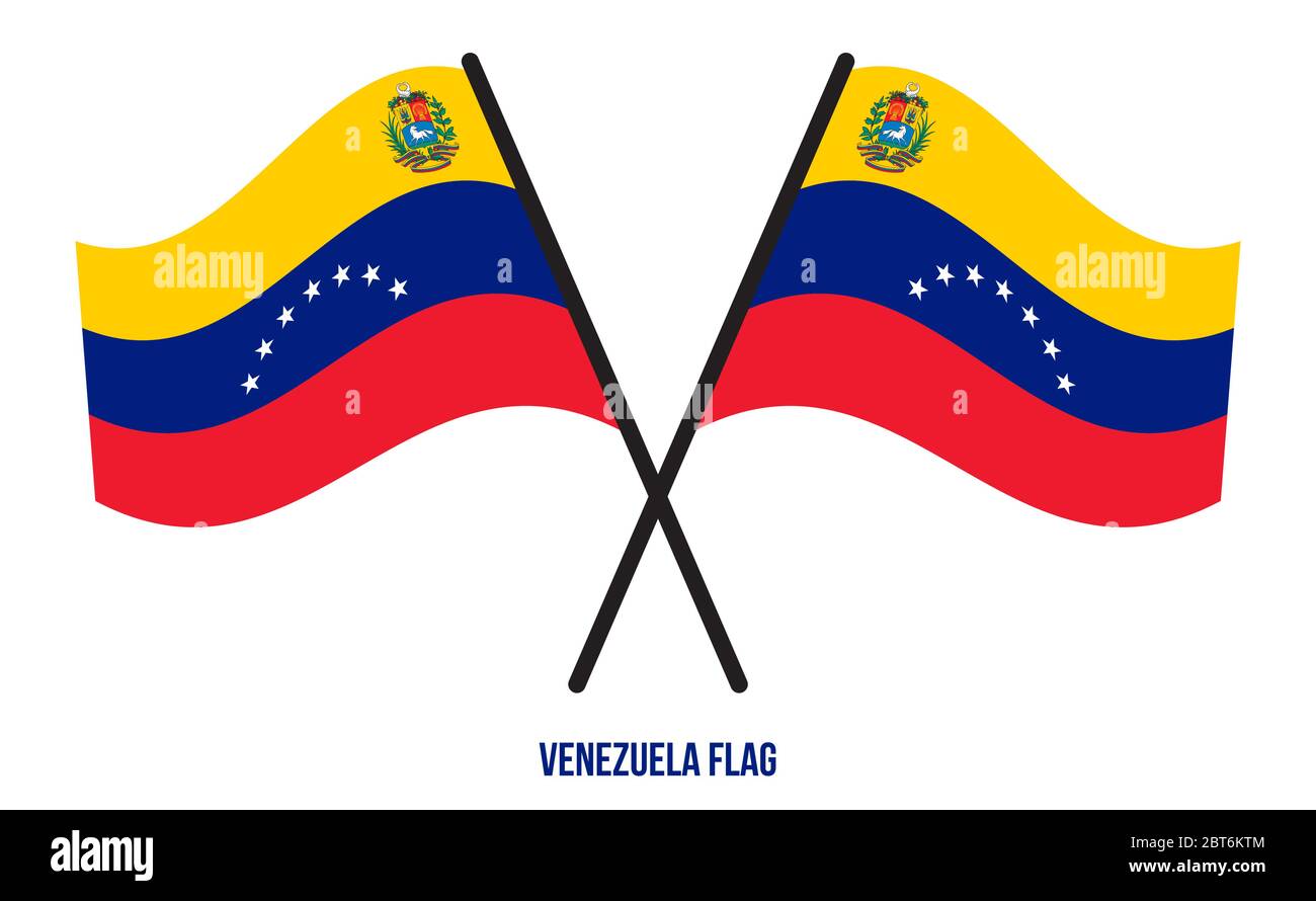 Venezuela Flag Waving Vector Illustration on White Background. Venezuela National Flag. Stock Vector