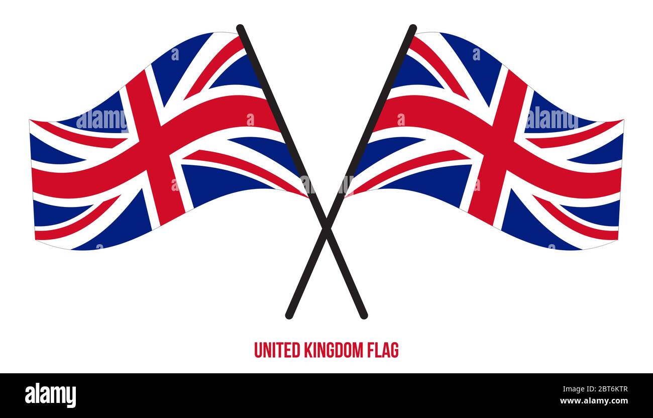 United Kingdom Flag Waving Vector Illustration on White Background