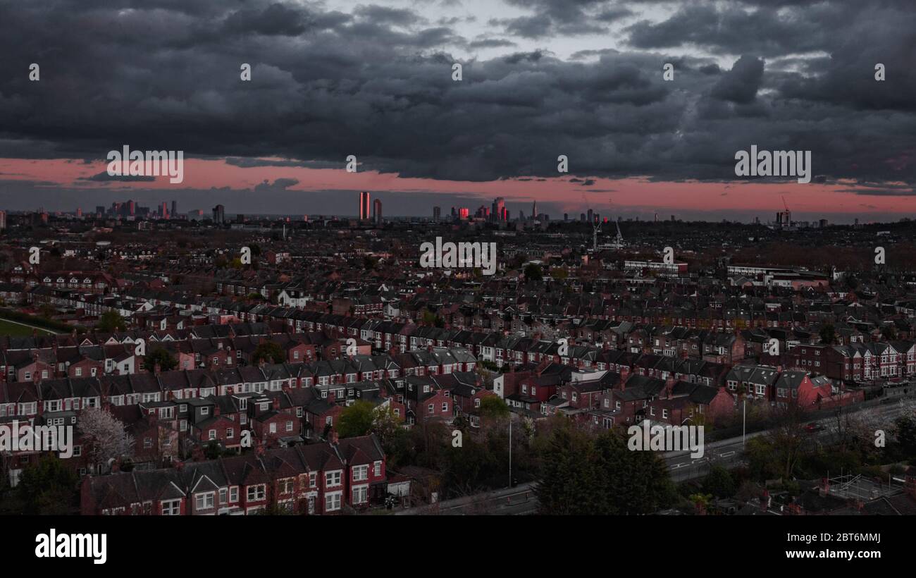 Sunset view of London skyline Stock Photo
