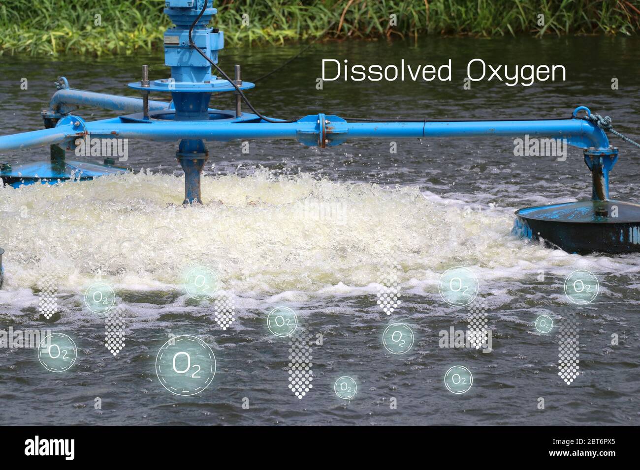 Aerator for water source to increase the oxygen value. Aerator for