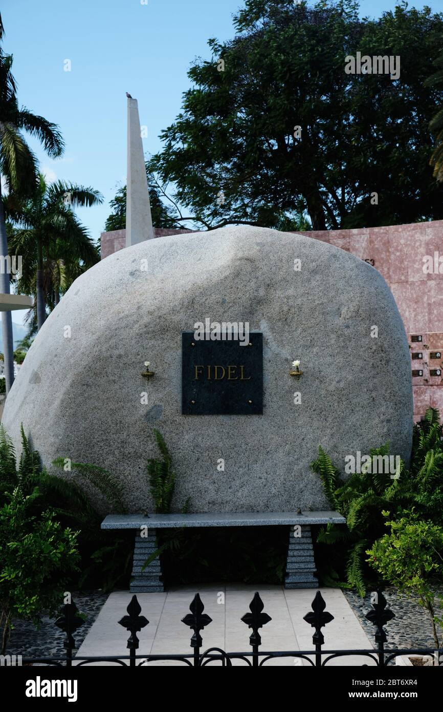SANTIAGO DE CUBA, SANTIAGO DE CUBA PROVINCE, CUBA - January 12, 2020: Tomb of Fidel Castro at Santa Ifigenia Cemetery. Stock Photo