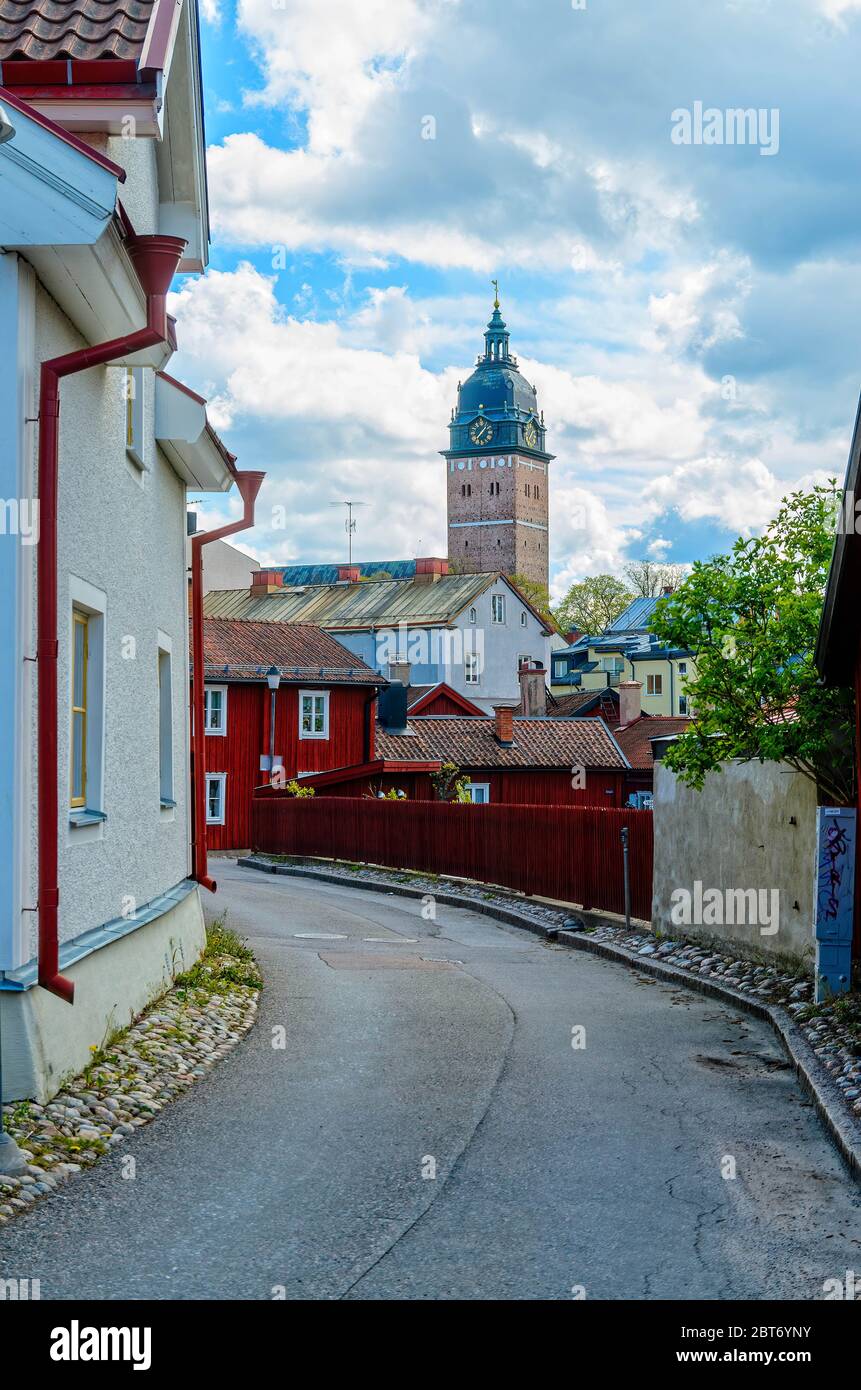 The Kvarngatan with the cathedral in the background. Stock Photo