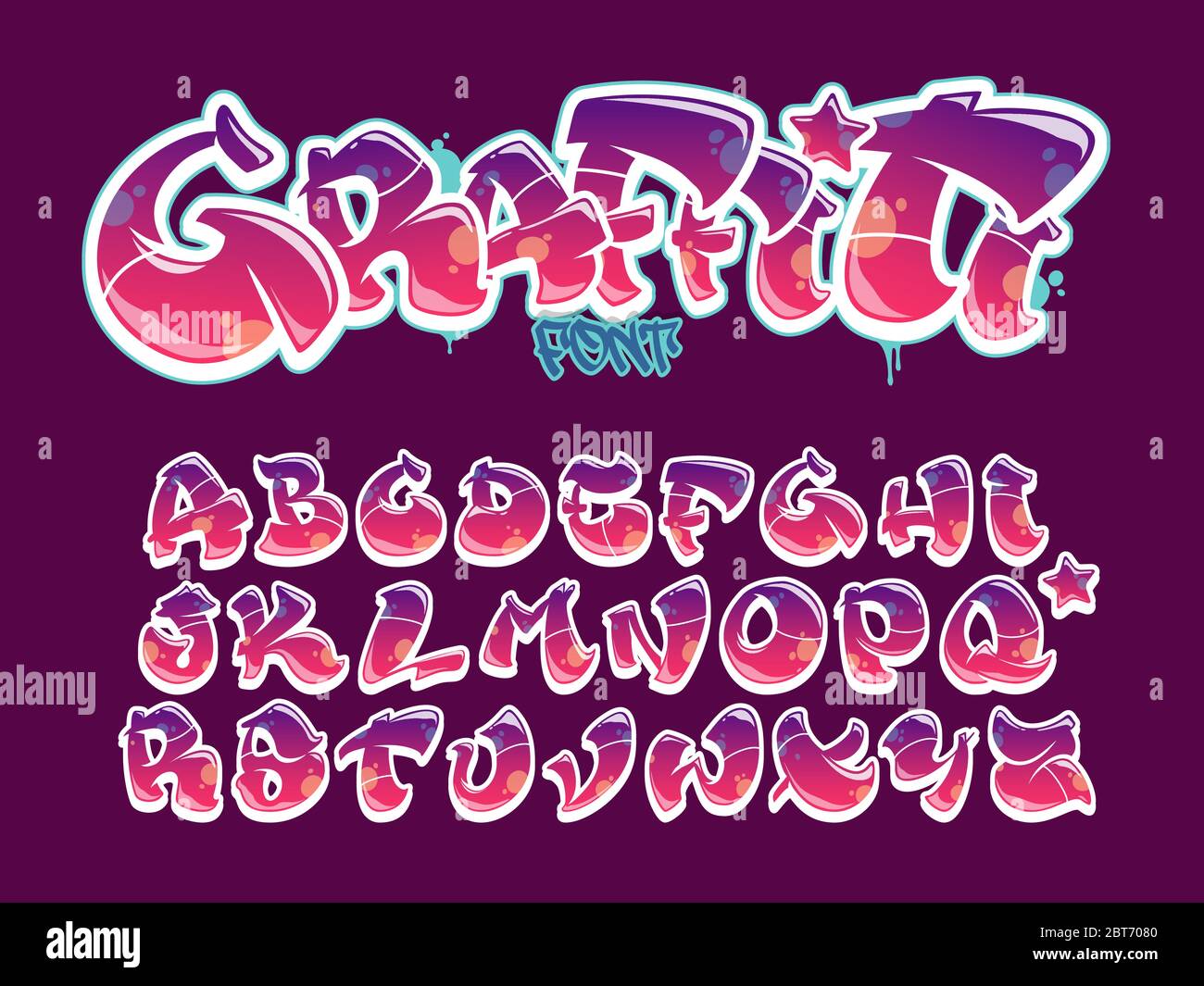 Vector font in old school graffiti style. Capital letters alphabet. Fully  customizable colors Stock Vector Image & Art - Alamy