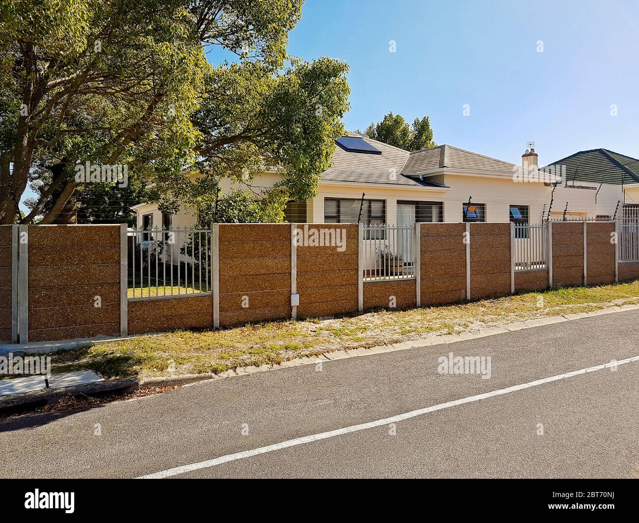 Street in the town of Claremont, Cape Town, South Africa. Sunny weather