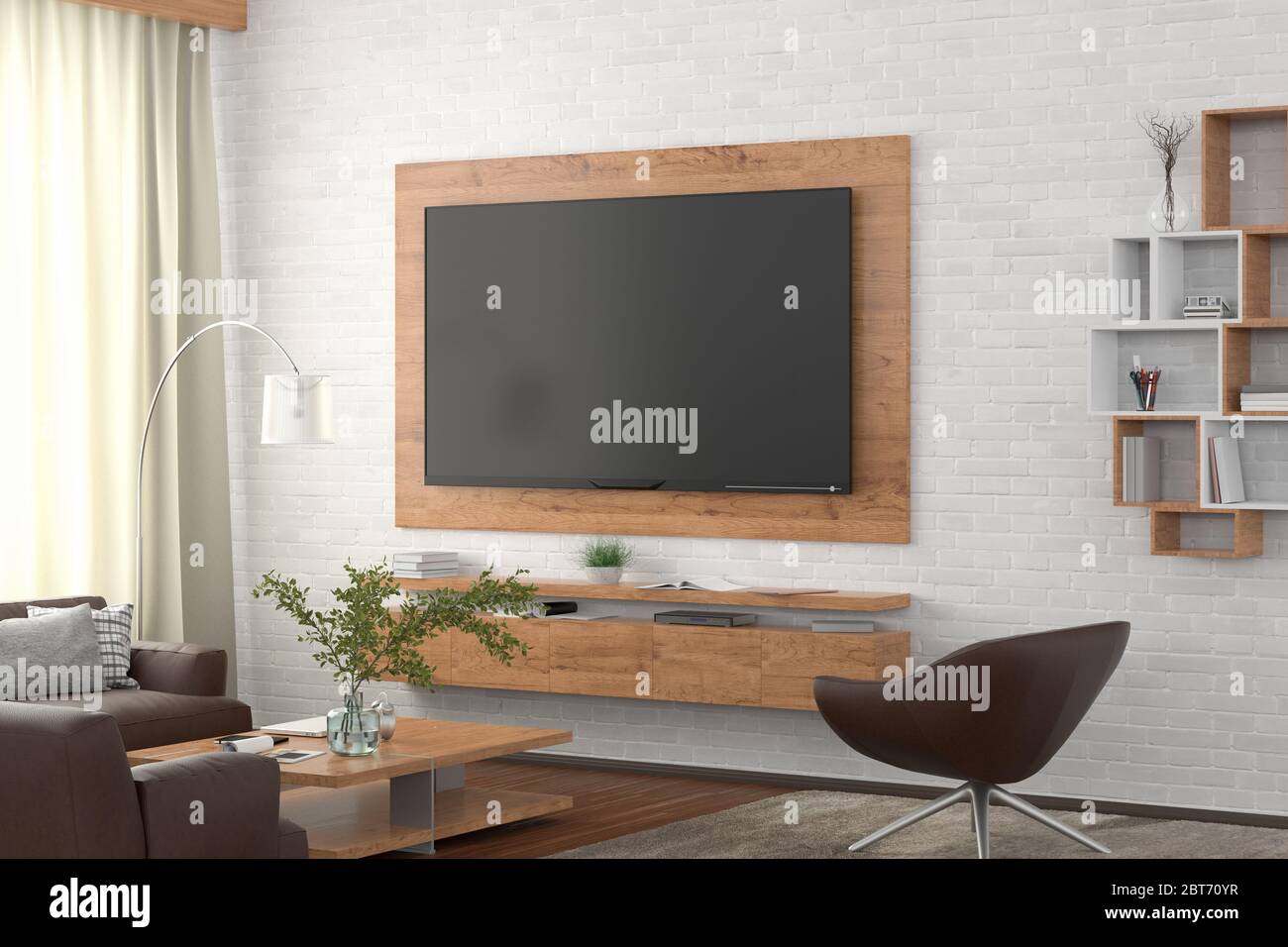Tv panel on sale with bookshelf