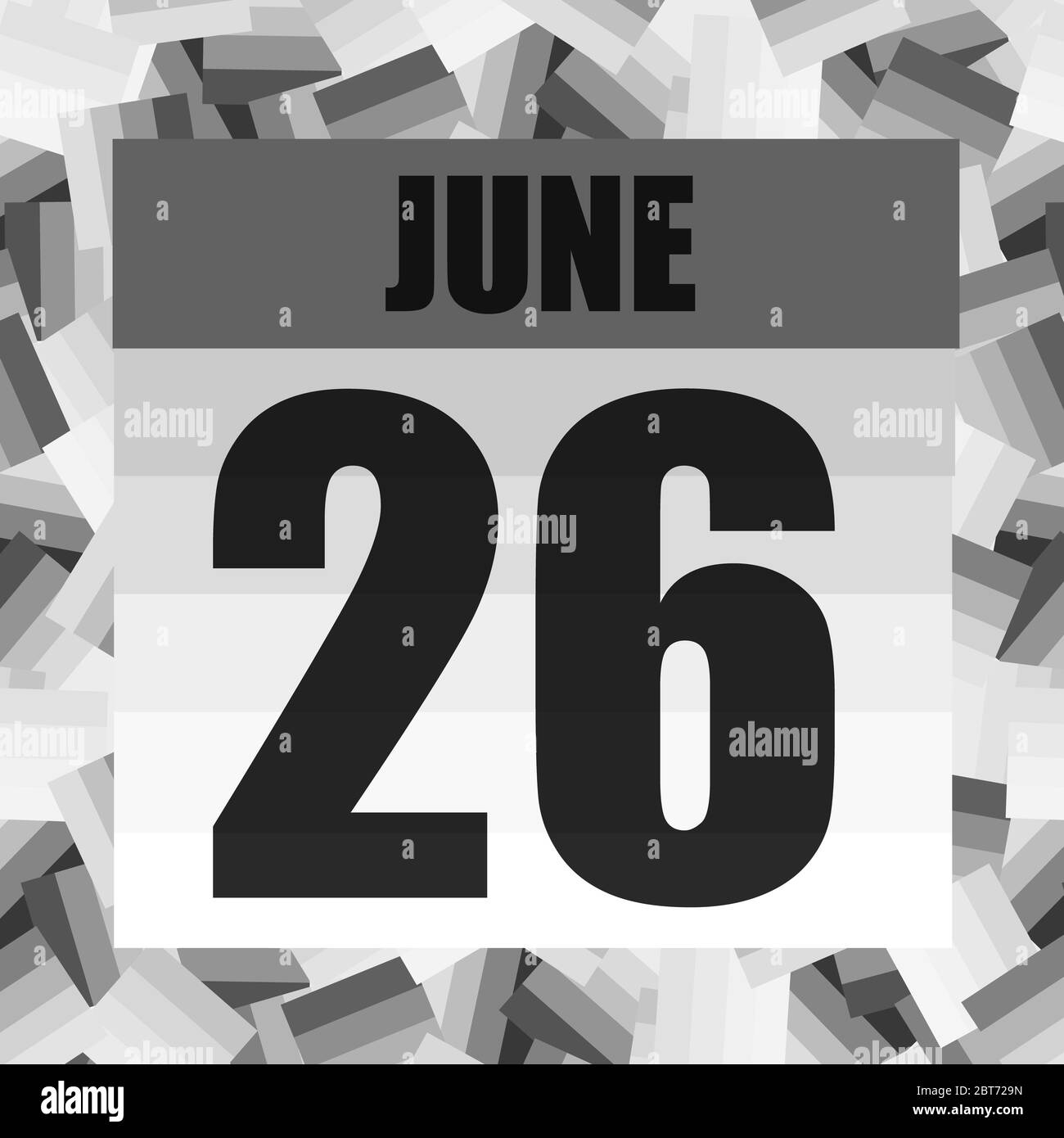 June 26 icon. For planning important day. Banner for holidays and