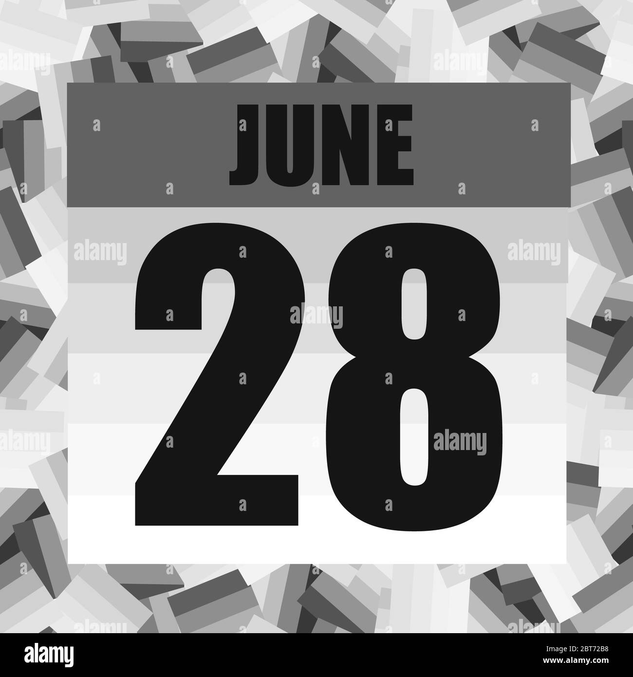 June 28 icon. For planning important day. Banner for holidays and special days. June 28th. Illustration. Stock Photo