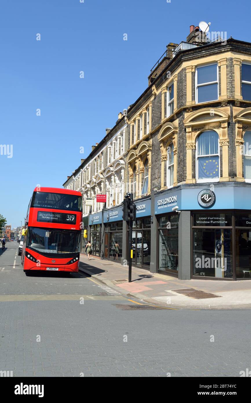 Red double deck bus, Wandsworth, Clapham, London, United Kingdom Stock  Photo - Alamy