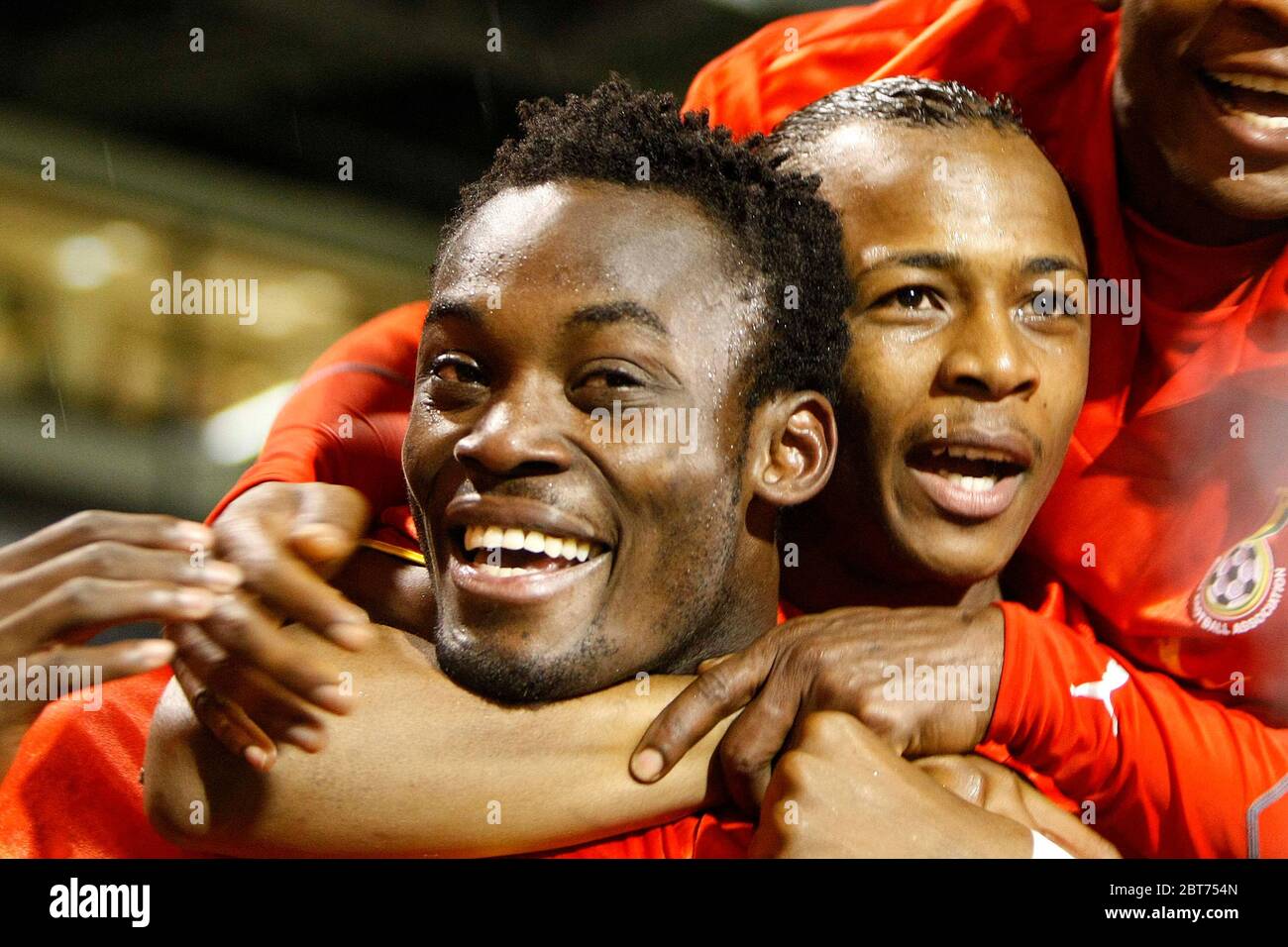 LONDON, UK. MARCH 26: Michael Essien celebrates scoring Ghana's goal against Mexico  during International Friendly between Mexico City and Ghana at Cr Stock Photo
