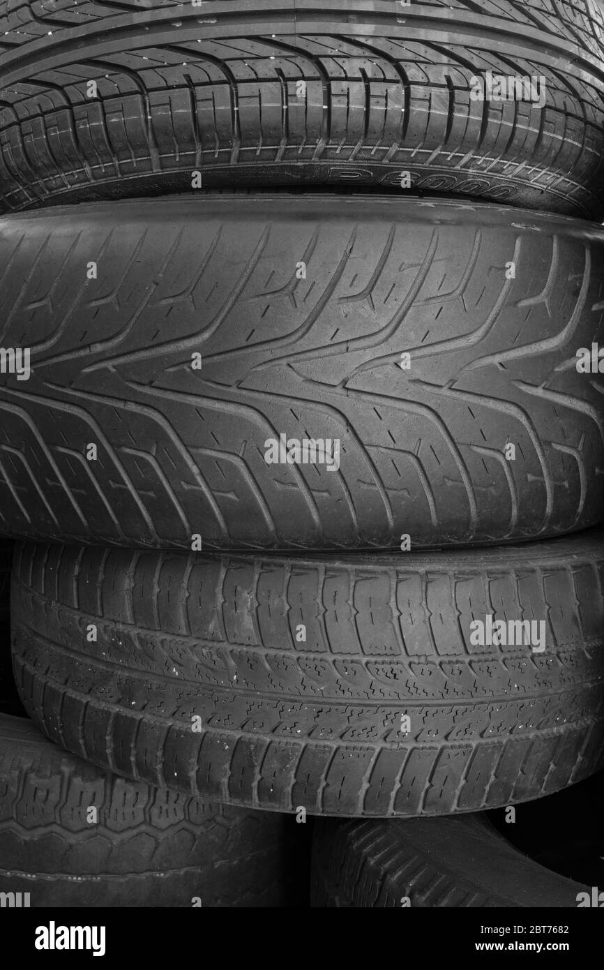 Recycling rubber tires Black and White Stock Photos & Images Alamy