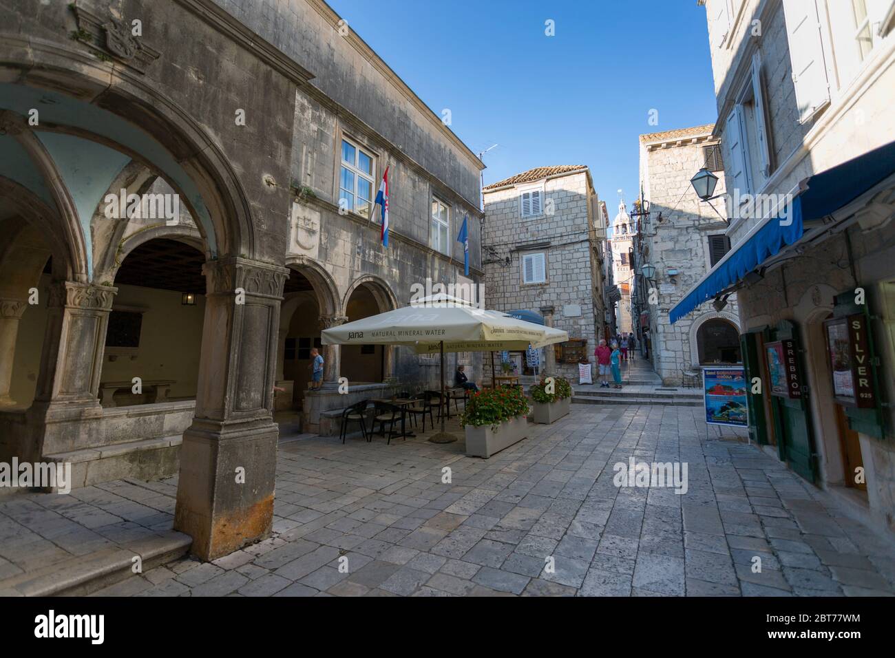 Katedrala Svetog Marka in Korcula Town, Korcula, Dalmatia, Croatia, Europe Stock Photo