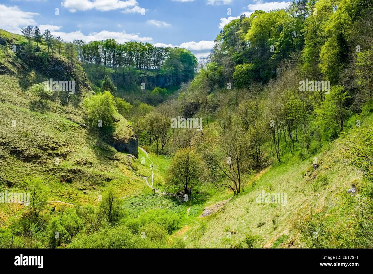 Deep Dale - a limestone valley in the Peak District National Park, Derbyshire,UK Stock Photo