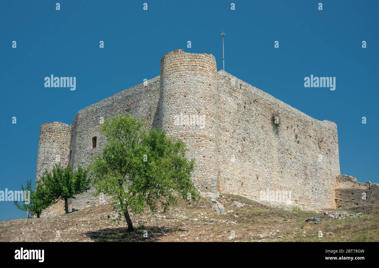 Chlemoutsi (also known as 'Clermont') castle at Kastro village, Municipality of Andravida-Kyllini. Stock Photo
