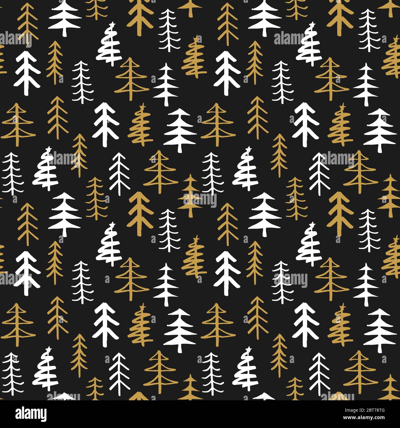 Pine tree seamless pattern. New Year and Christmas background, vector ...