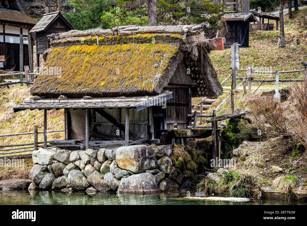 Takayama, Japan Gifu prefecture Hida no Sato wooden thatched roof house