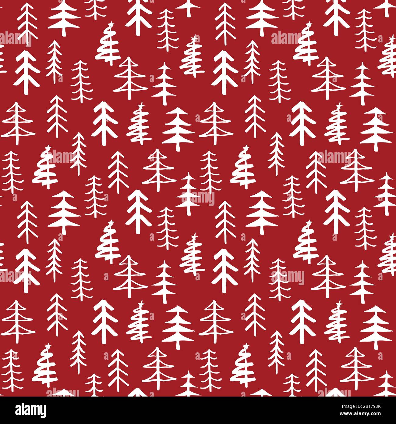 Pine tree seamless pattern. New Year and Christmas background, vector ...
