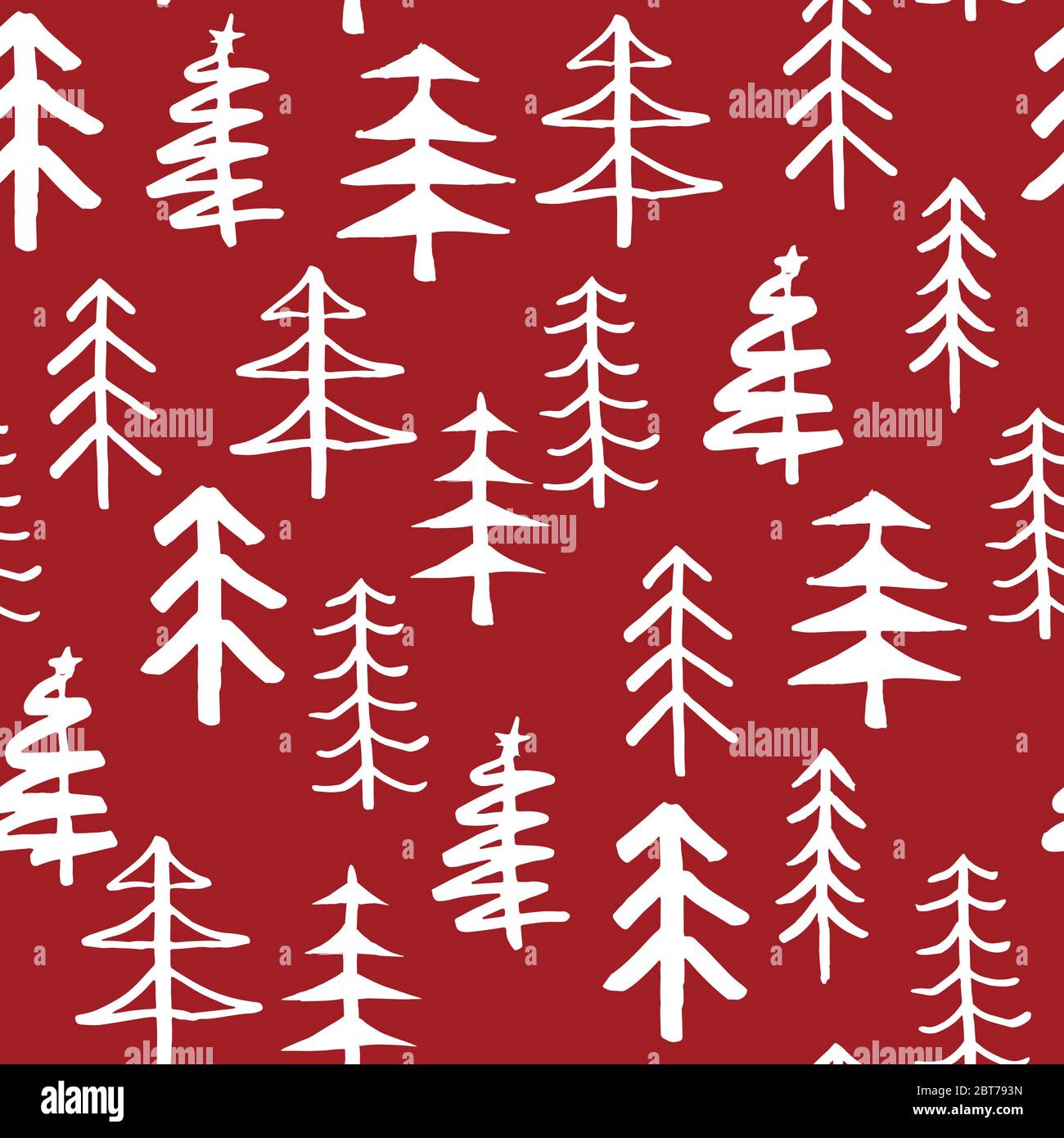 Pine tree seamless pattern. New Year and Christmas background, vector ...