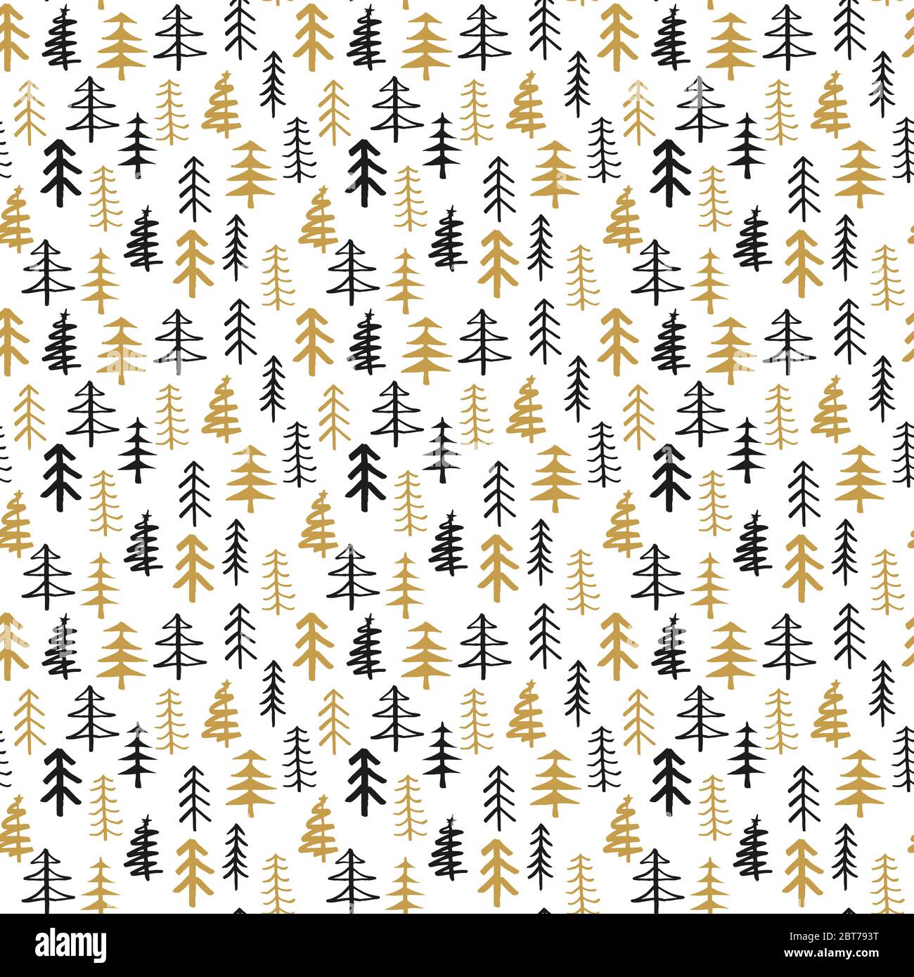 Pine tree seamless pattern. New Year and Christmas background, vector ...