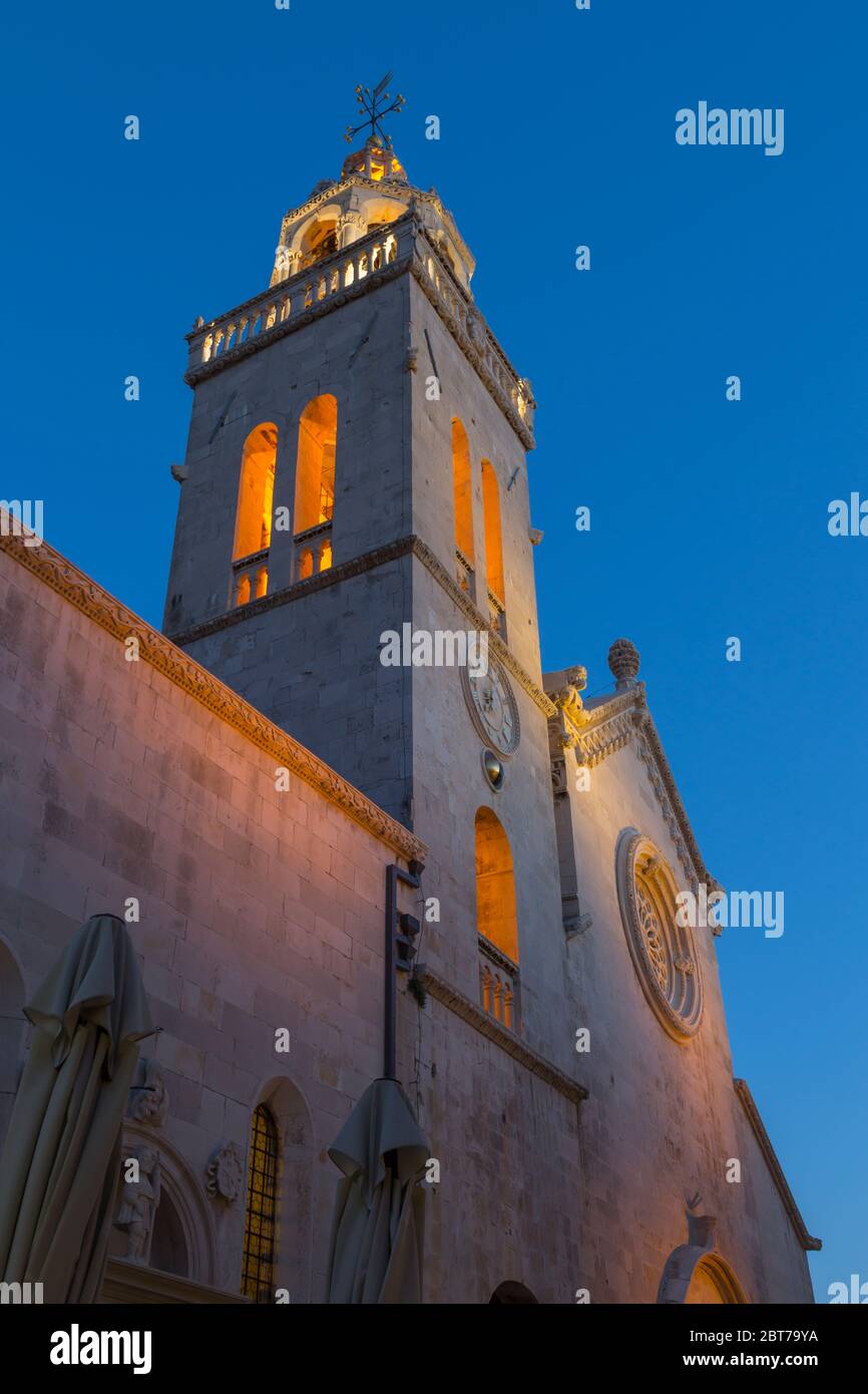 Katedrala Svetog Marka, in Korcula Town, Korcula, Dalmatia, Croatia, Europe Stock Photo