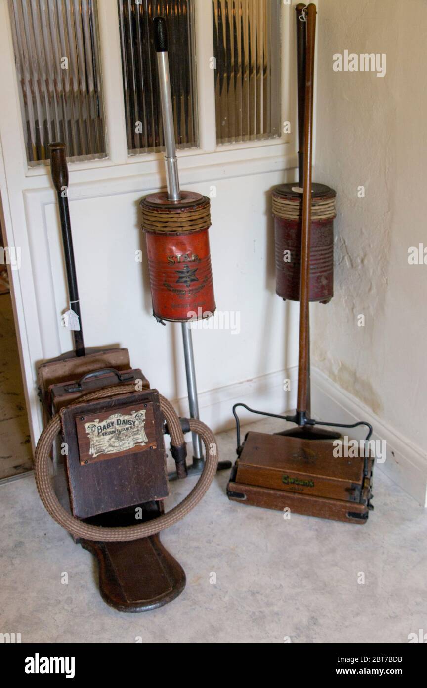 Vintage museum vacuum cleaners, Picton Castle, Pembrokeshire Wales