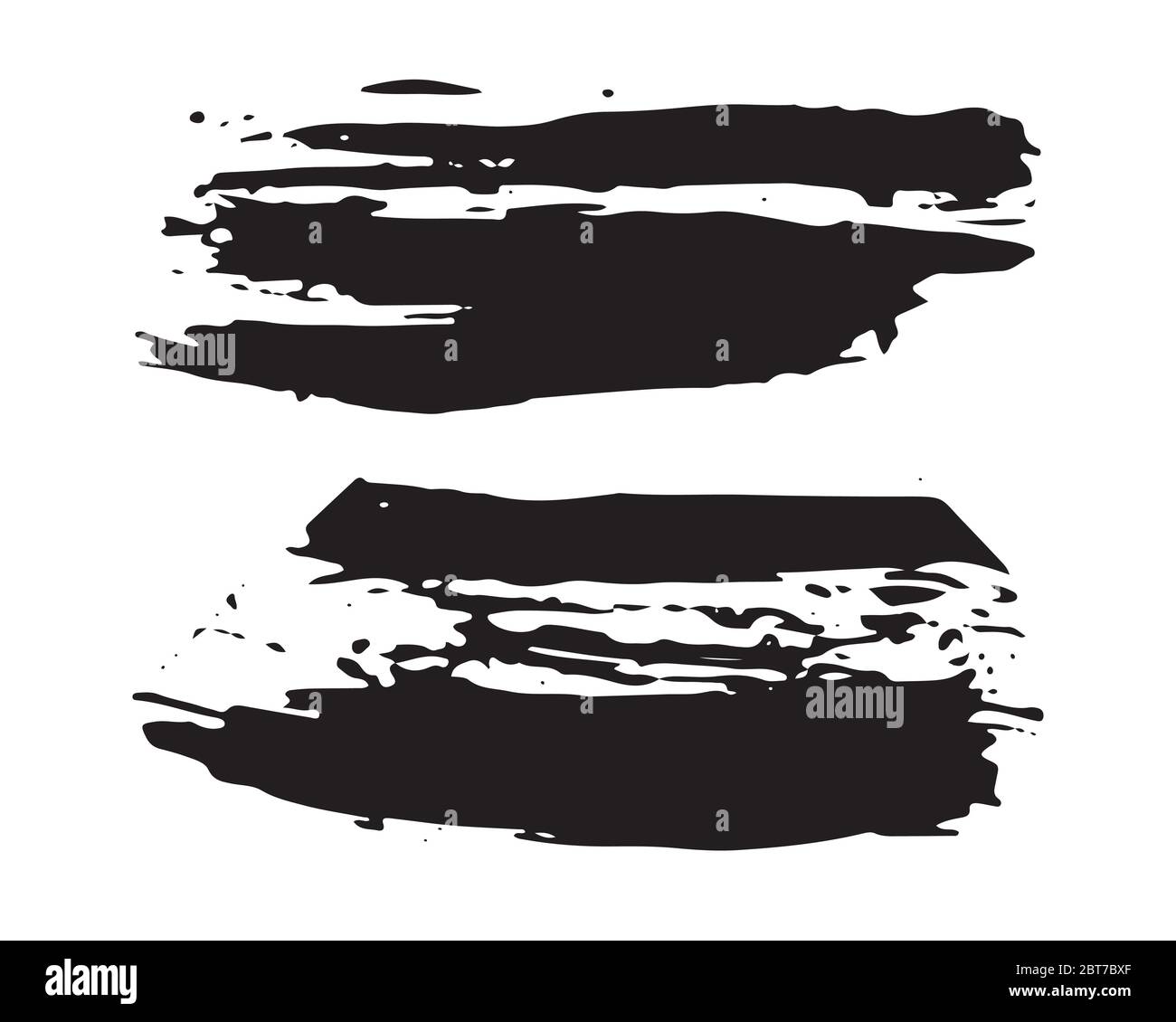 Brush strokes Set hand drawn grunge texture vector illustration ...