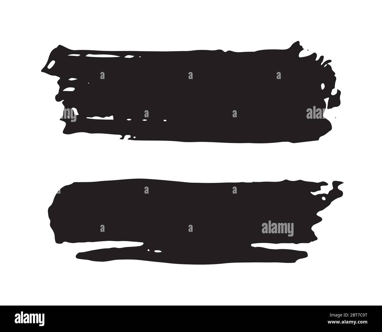 Brush strokes Set hand drawn grunge texture vector illustration ...