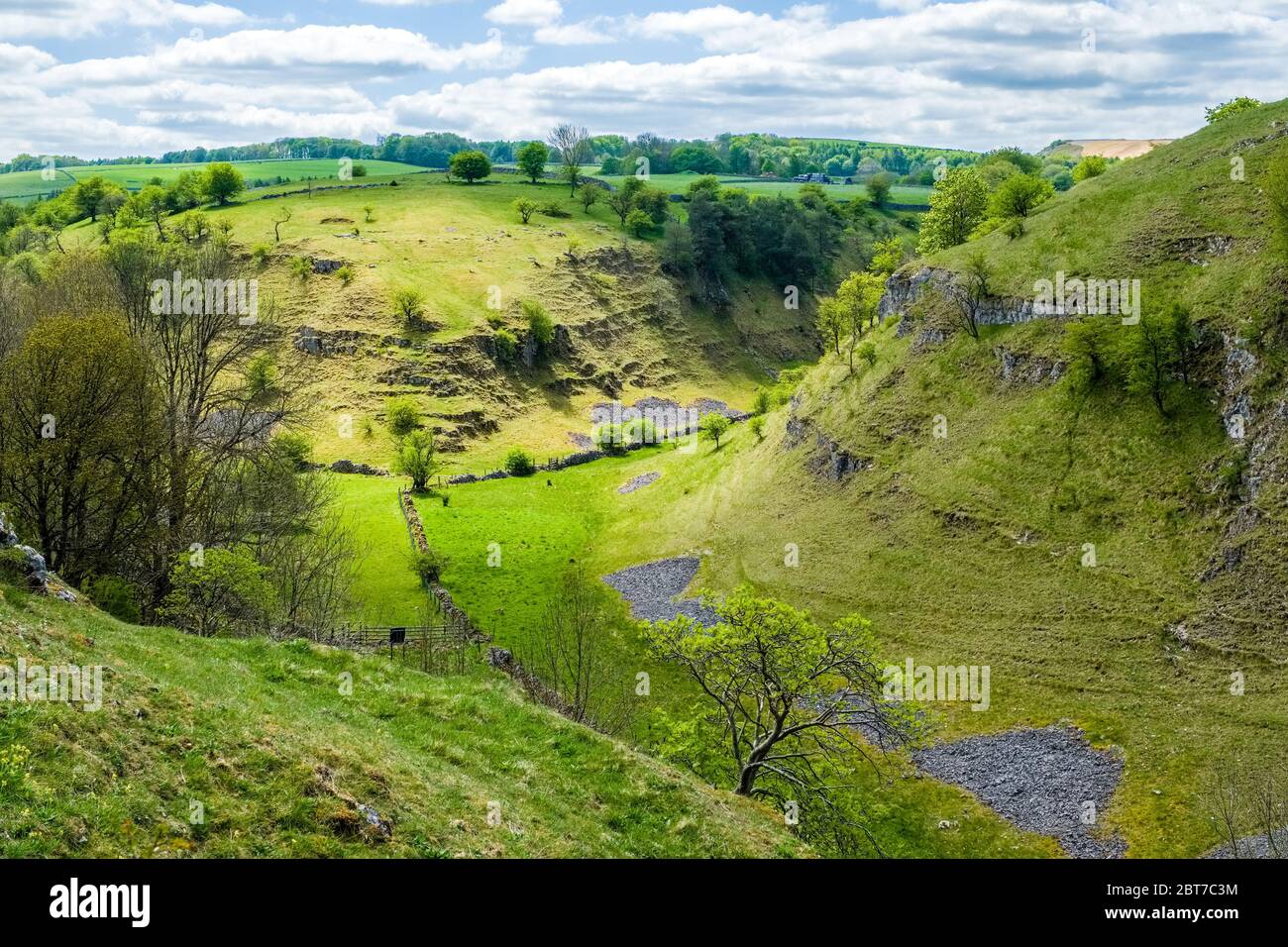 Deep Dale - a limestone valley in the Peak District National Park, Derbyshire,UK Stock Photo