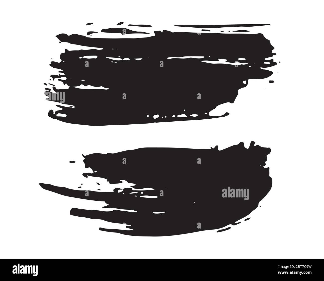 Brush strokes Set hand drawn grunge texture vector illustration ...
