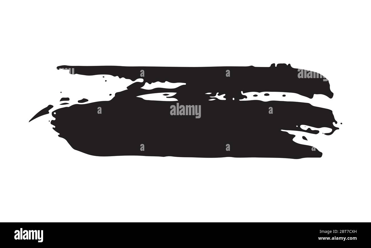 Brush stroke hand drawn grunge texture vector illustration isolated on ...