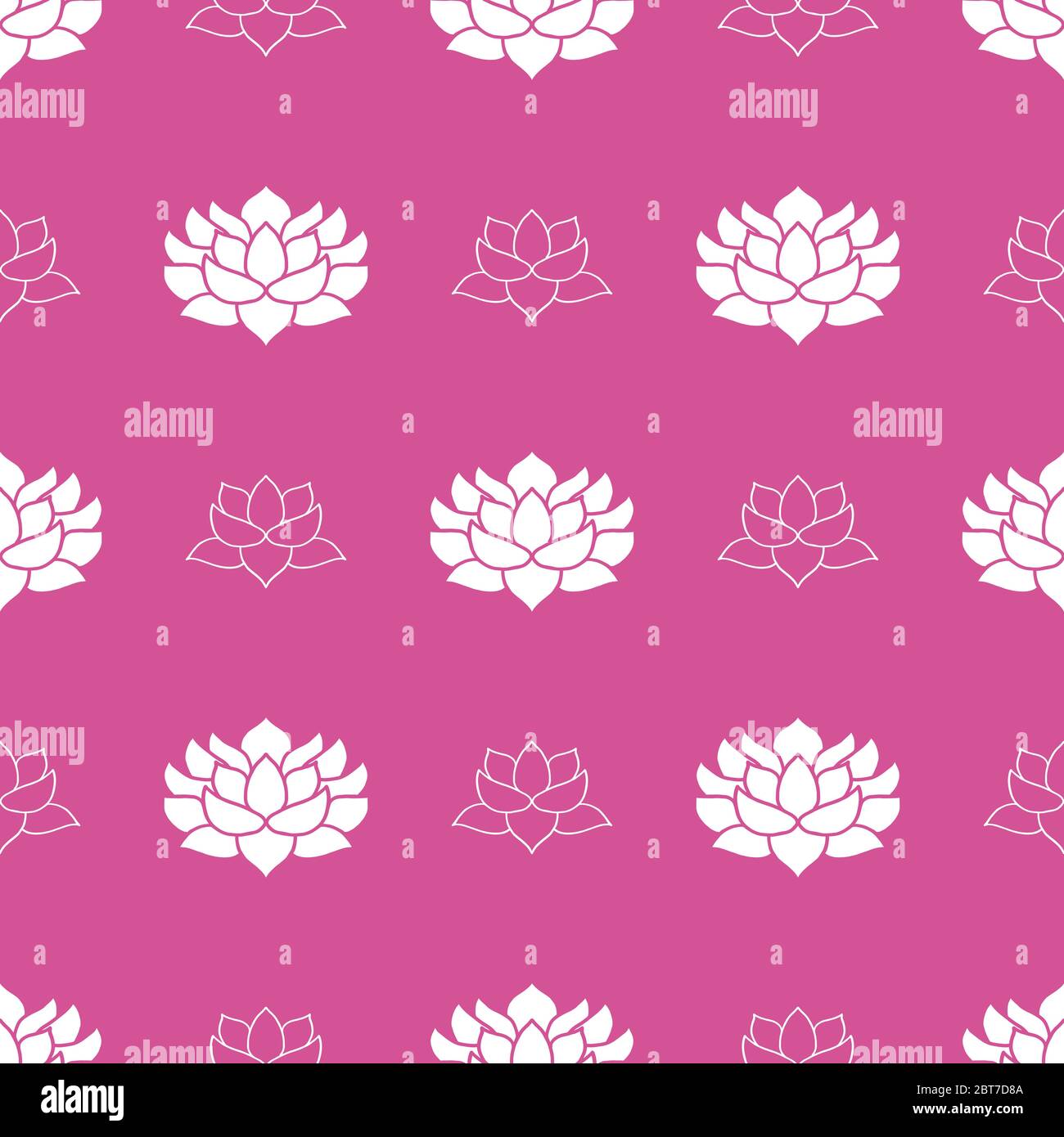 Lotus flower Seamless Pattern, Hand Drawn doodle background. Vector ...