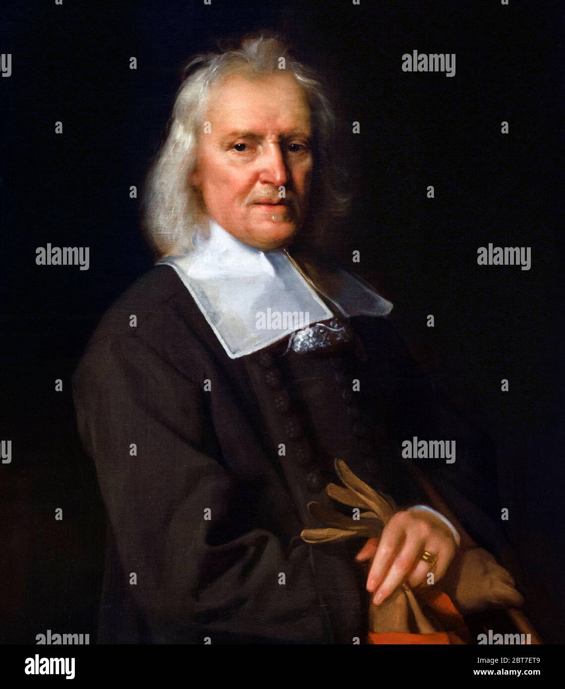 Izaak Walton (c.1594–1683), portrait by Jacob Huysmans, oil on canvas, c.1672. Walton was an English writer best remembered as the author of the 'The Compleat Angler'. Stock Photo