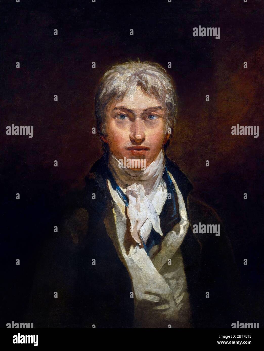 JMW Turner, portrait. Self portrait of the artist Joseph Mallord William Turner (1775-1851) at the age of about 24, oil on canvas, c.1799. Stock Photo