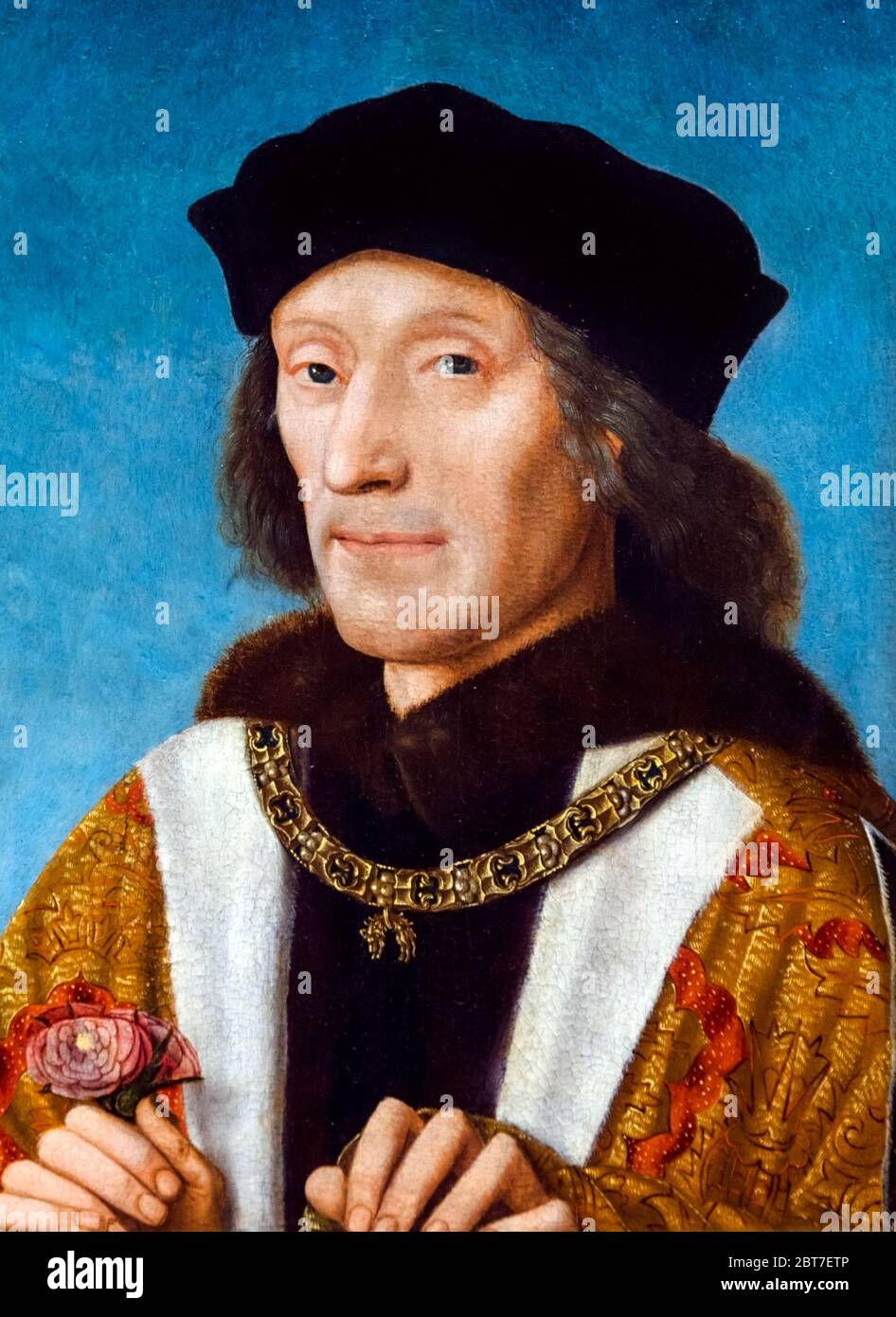 Henry VII. Portrait of King Henry VII (1457-1509), by an unknown Dutch artist, c.1505 Stock Photo