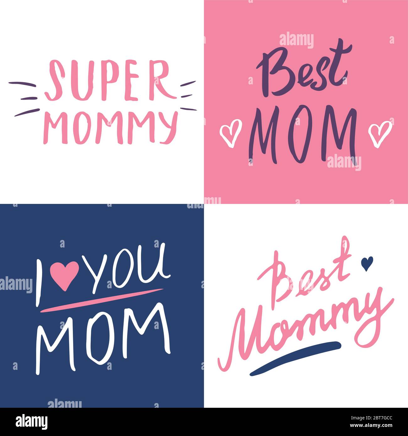 Super mom, Calligraphic Letterings signs set, printable phrase set. Vector  illustration Stock Vector Image & Art - Alamy