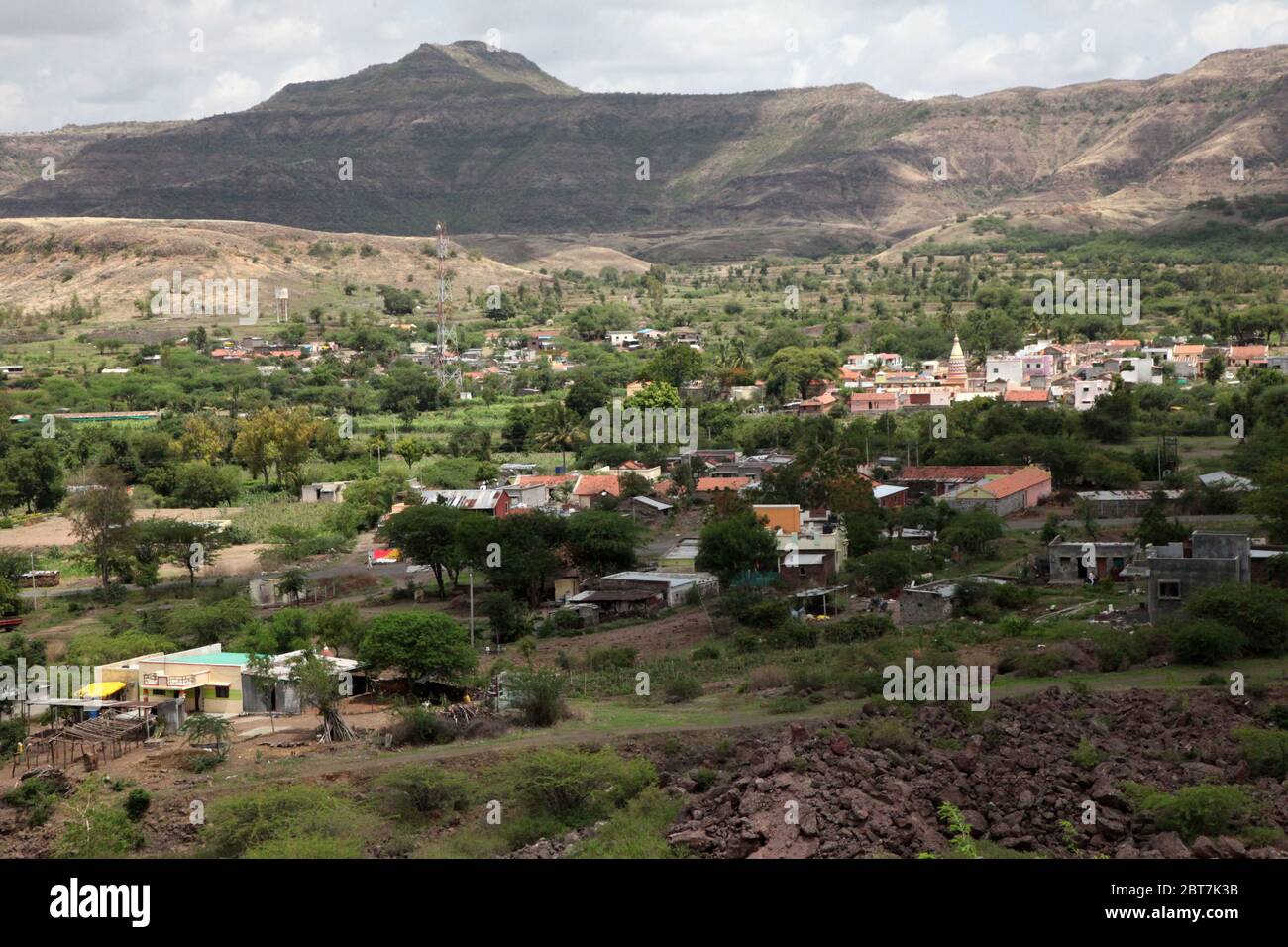 Beautiful Landscape, Village Surrounded by Greenery Mountain, Indian Village Scene, Life, Rural