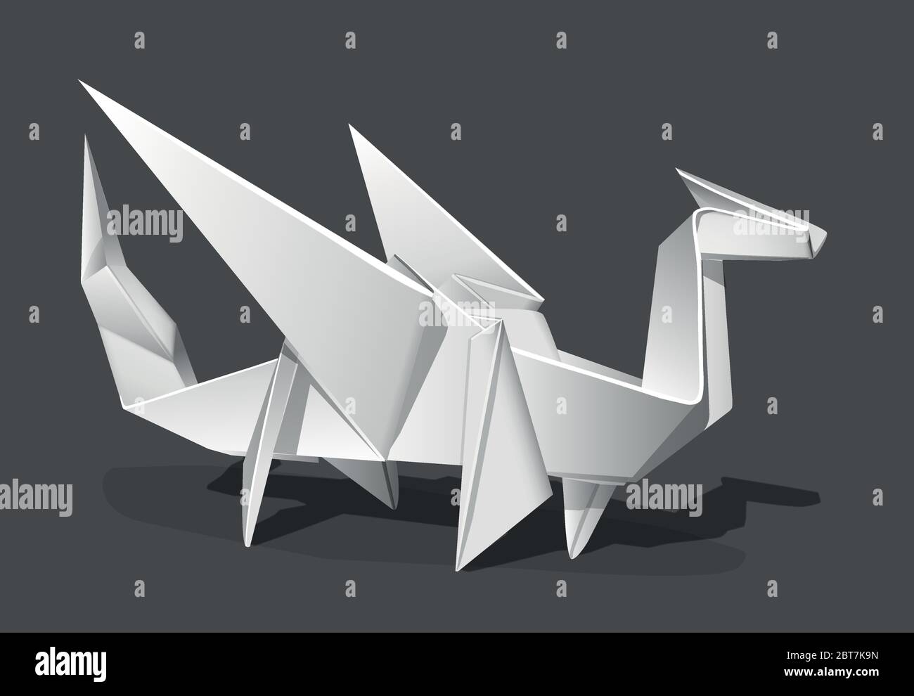 origami dragon fly light paper fold tinker Stock Vector