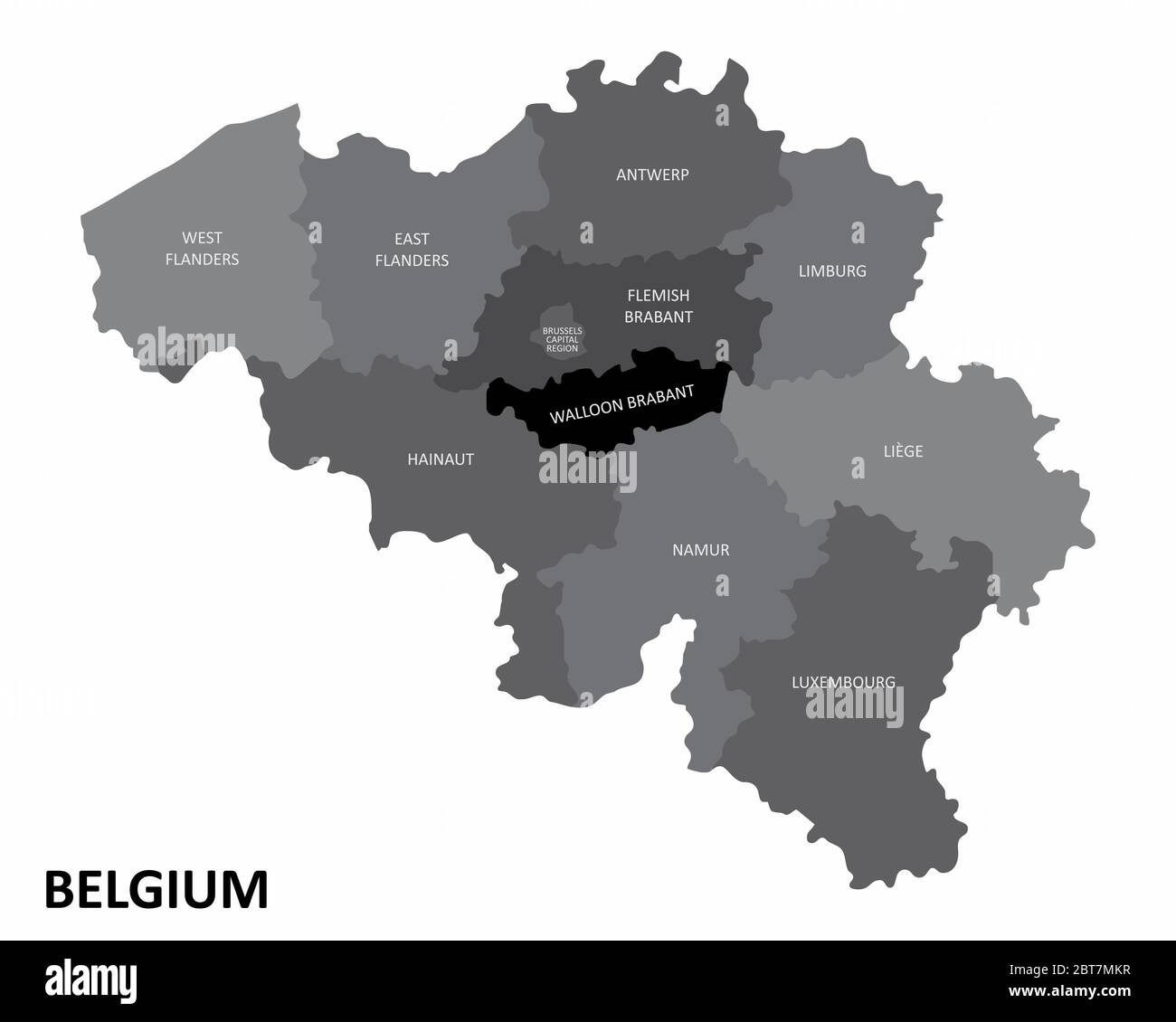 Belgium Regions Map Stock Vector Image And Art Alamy 5181