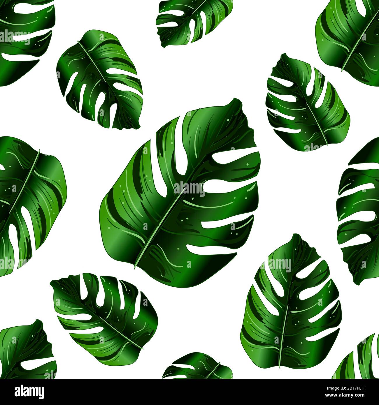 Tropical palm leaves seamless vector floral pattern background Stock ...