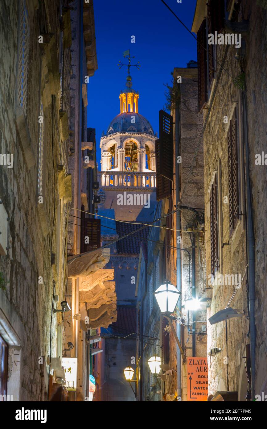 Katedrala Svetog Marka in Korcula Town, Korcula, Dalmatia, Croatia, Europe Stock Photo