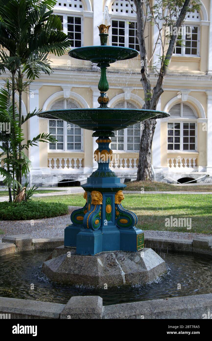 Koh Seang Tat memorial water fountain from 1883 on Light Street next to the Town Hall  in George Town Stock Photo