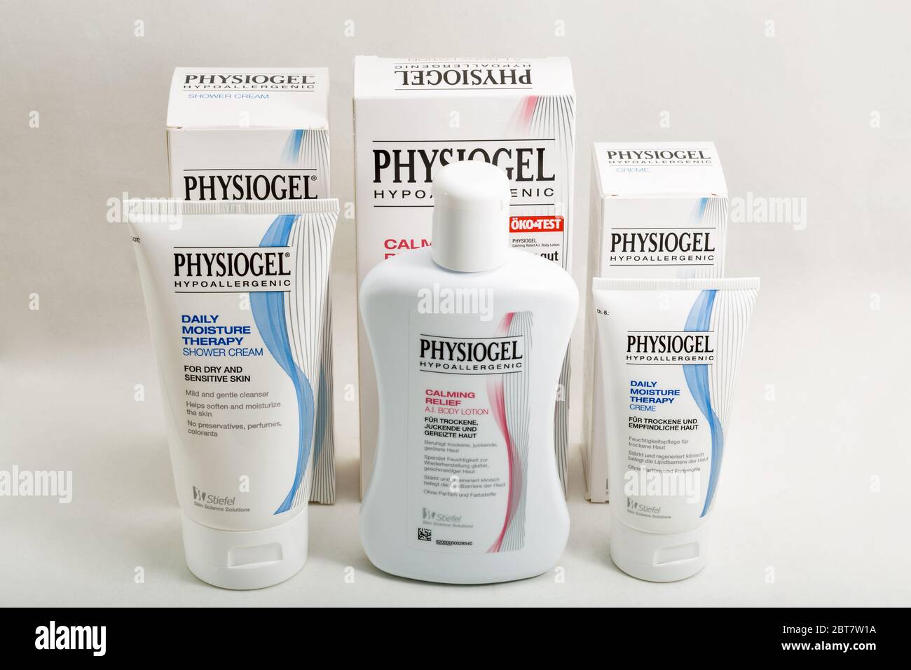 KYIV, UKRAINE - MARCH 28, 2020: Physiogel hypoallergenic dermo cosmetics  closeup against white background. Physiogel brand is a British manufacturer  o Stock Photo - Alamy